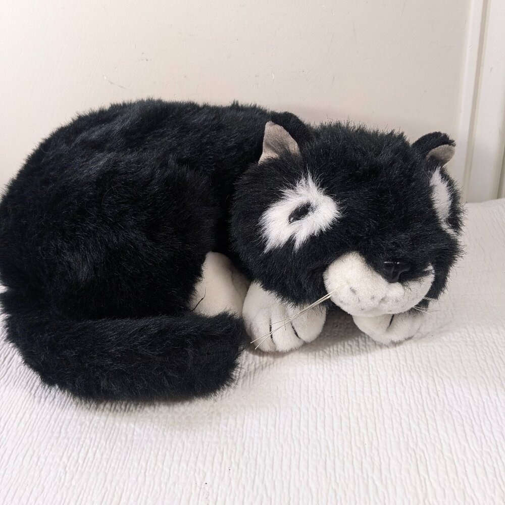 WMG‎ Cat Plush Toy Black White tuxedo kitty kitten stuffed animal NOT WORKING